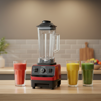 Blender Rumah Tangga Tugas Berat Pembuat Smoothie Elektrik Penghancur Es Pengolah Makanan Bayi 6 Mata Pisau 800W 2L Mixer Grinder
