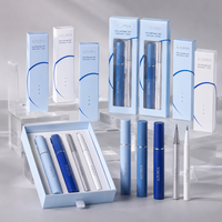 Boîte d'emballage personnalisée pour mascara et eye-liner, écologique, imperméable, avec gaufrage, pelliculage mat, fenêtre en PET et insert en carton suspendu
