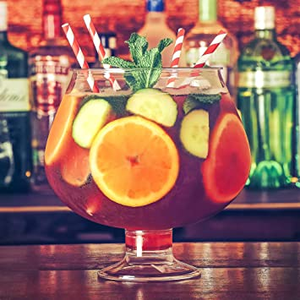 Plastic Footed Cocktail Fish Bowl 2.5L 88oz Plastic drinking punchbowl margarita glass