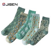 Vente en gros de chaussettes tricotées en coton de couleur personnalisée vintage d'automne à séchage rapide, respirantes et durables.