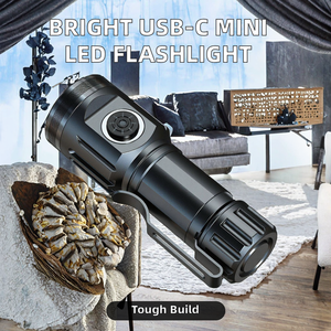 Siêu sáng USB-C sạc LED Torch ánh sáng túi kích thước hợp kim nhôm cơ thể mini Đèn pin zoom tính năng cho Keychain EDC - Product Image 2