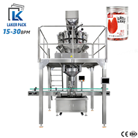 Chaîne de machines industrielles de remplissage multi-têtes pour bouteilles de fruits séchés (baies de Goji) et granulés