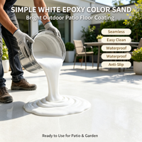 Peinture liquide pour sols en résine époxy blanche simple, sable coloré, écologique, séchage rapide, pour hôpitaux, écoles, sols en béton intérieurs, application au pinceau