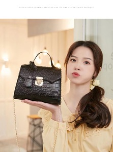 Bolso de Mano Simple, Edición Coreana, Retro, de Moda, Pequeño, de Cuero, Bonito, de Alta Calidad, para Mujer, con Patrón de Cocodrilo - Product Image 1