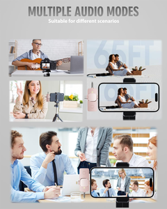 Microphone cravate sans fil 3-en-1 K15 (Rose) avec connecteur Type-C, construction métallique pour iPhone/iPad/Android, caméra, vidéo, podcast, vlog - Product Image 4