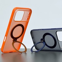 Coque de téléphone magnétique texturée avec béquille rotative à 360° antichoc pour iPhone 18 Pro 17 16 15 Pro Max