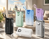 AC Fişli 20000mAh Güç Bankası Dahili Kablolar 35W USB-C Hızlı Şarj Seyahat Güç Bankası Günlük Şarj için Taşınabilir Şarj Cihazı