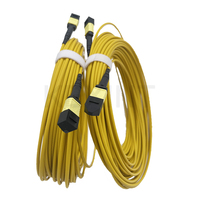 Kabel Patch Fiber Optik 24 Core Single Mode G657A2 MPO M-MPO Tipe B LC SC untuk Pusat Data