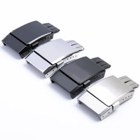 Boucle en acier épais de marque de qualité avec logo personnalisé de 20mm pour bracelet de montre, polissage mat, fermoir à double clic pour hommes