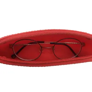 Sarung kacamata silikon, kantong pelindung kaca ritsleting tahan air