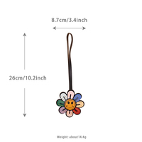 Gantungan Tas Daisy, Ornamen Tali Bunga Wajah Tersenyum Lucu dari Kulit Imitasi untuk Tas Jinjing Kasual, Tas Selempang, Botol Air