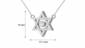 Collar Moderno con Estrella de David Tejida en Oro con Diamantes Naturales para Mujer, Joyería Fina Minimalista, Ideal para Uso Diario y Fiestas - Product Image 2