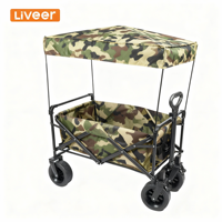Chariot pliable multifonction Liveer Factory, best-seller, avec cadre en acier robuste, auvent amovible, étanche, pour le shopping et les outils