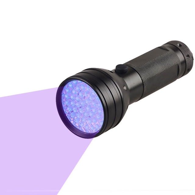 395nm 51LED UV Blacklight Flashlight Pocket Scorpion Hunter Finder UV Torch with UV Glasses
