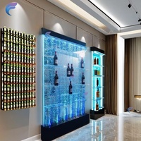 Vente en gros Étagères murales à vin en acrylique éclairées par LED pour la décoration de bar à la maison