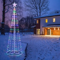 Lámpara de Navidad LED RGB Inteligente con Forma de Árbol Cónico Giratorio, Control Remoto, Ideal para Exteriores, Venta Caliente en Comercio Electrónico Transfronterizo