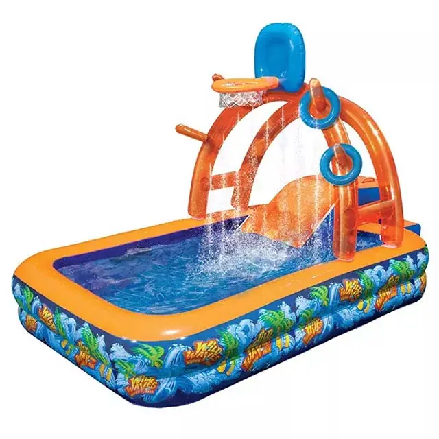 PVC Inflatable Basketball Splash/ Inflatable Basketball Stand Slide Play Center Swimming Pool for Kids