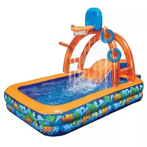 PVC inflable de baloncesto Splash/baloncesto soporte diapositiva jugar centro de la piscina para niños