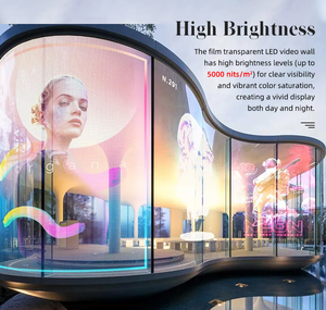 Muenled Film LED polychrome adhésif incurvé ultra mince pour la publicité en verre à l'intérieur - Product Image 2