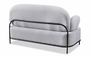 Sofá nórdico gris claro, reposabrazos minimalistas, patas <span class=keywords><strong>de</strong></span> metal, <span class=keywords><strong>diseño</strong></span> interior <span class=keywords><strong>de</strong></span> estilo moderno, sofá nórdico <span class=keywords><strong>de</strong></span> 2 asientos para sala <span class=keywords><strong>de</strong></span> estar - Product Image 4