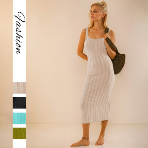 Abito Lungo a Righe Casual da <span class=keywords><strong>Donna</strong></span>, Leggero ed Elegante per l'Estate, Vestito Maxi Comodo per Uso Quotidiano, Maglione per Signore - Product Image 3
