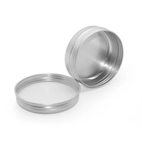 Boîtes cosmétiques rondes en aluminium argenté avec couvercle à vis, contenances variées (5g, 10g, 20g, 30g, 50g, 60g, 80g, 100g, 120g, 150g, 200g, 250g, 400g)