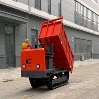 Dumper amphibie sur chenilles de 4 tonnes, motorisé, avec système hydraulique complet, benne basculante, pour mines et terrains boueux, garantie 1 an UCM
