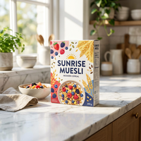 Boîte en papier alimentaire personnalisée pour céréales, impression numérique, boîte en papier alimentaire pour céréales, boîte en papier biodégradable pour céréales, vente chaude
