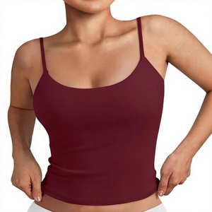 Haut côtelé pour femmes, sans manches, à bretelles spaghetti, doux, extensible, léger, respirant, décontracté, pour l'été - Product Image 1