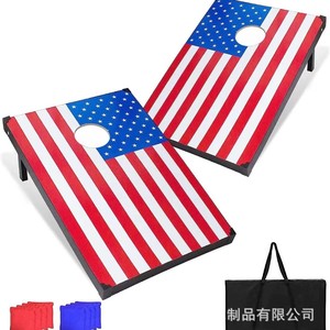 Tablero de madera maciza para deportes al aire libre con sacos de arena, tablero portátil para juegos entre padres e hijos, tablero de madera para el juego del corn hole. - Product Image 4