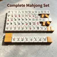 Set Mahjong Amerika 160 Ubin Berwarna-warni dengan Latar Belakang Bergaris, Set Ubin Permainan MahJongg untuk Liga Mahjong Amerika NMJL, Hadiah Pesta Rumah