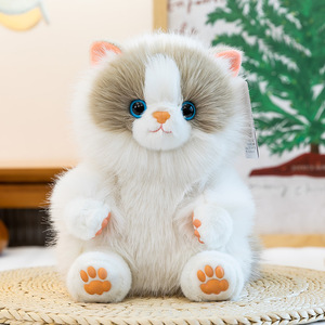 Porte-clés en peluche chat Ragdoll réaliste, simulation de qualité, <span class=keywords><strong>chaton</strong></span> mignon à longue fourrure, jouet en peluche, cadeau pour enfants, vente en gros - Product Image 6