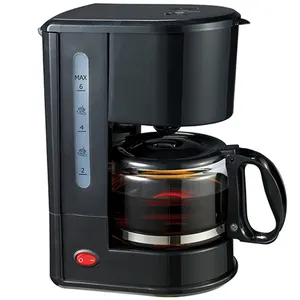 Home use Italian glass simple coffee machine 6 cups electric LCD display drip coffee maker