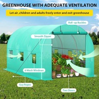 Serre tunnel autoportante pour jardin, serre pour plantes et légumes d'extérieur, structure en acier galvanisé, couverture en PVC vert