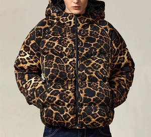Herren Maßgefertigte Winter-Bomberjacke Leopardenmuster Kanada Daunenjacke Leichte Steppjacke Hersteller Neue Winterjacke mit Logo - Product Image 1