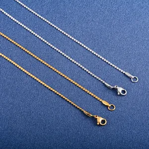 Изящное тонкое колье-цепочка из нержавеющей стали 0.8/1.1/1.5 мм для женщин, металлический чокер, ювелирные аксессуары, подарок - Product Image 2