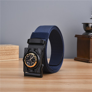 Nouvelle <span class=keywords><strong>ceinture</strong></span> pour <span class=keywords><strong>homme</strong></span> en <span class=keywords><strong>toile</strong></span> et nylon avec boucle à bouton-poussoir en alliage, longueur 120 cm, vert <span class=keywords><strong>militaire</strong></span>, épaisse et durable, pour jeunes - Product Image 3