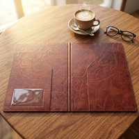 Porte-documents de luxe A4 en cuir PU froissé rétro, organiseur de documents multi-poches, porte-papiers professionnel pour le bureau et les réunions