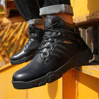 Bottes de travail occidentales pour hommes 8853-4, chaussures de sécurité mi-montantes, imperméables, en microfibre, avec embout en acier, antidérapantes, pour la chasse en automne