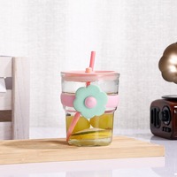 Mignon Verre Rayé en Forme de Tasse à Thé Citron de Dessin Animé pour l'Été
