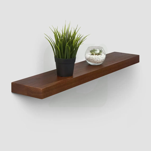Custom Solid Wooden <b>Floating</b> Shelves for Kitchen Living Room Bathroom Dining Pine Rubber or Wood - Product Image 3