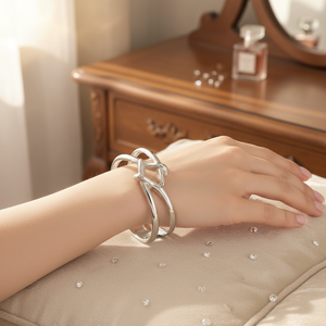 กำไลลูกปัดชุบทองแบบบานพับเครื่องประดับกำไลข้อมือสวยงาม - Product Image 3