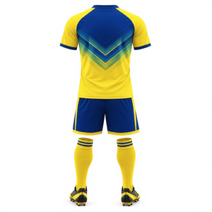Maillot de football personnalisé sans marque, coupe sur mesure, 100 % polyester respirant, séchage rapide, col rond, manches courtes, pour adulte, pour équipe - Product Image 1