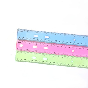 Regla Transparente Ecológica para Oficina, 3 Colores, Herramientas de Medición, Juego de Reglas Rectas de Plástico de 12 Pulgadas para Promoción - Product Image 5