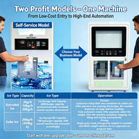 Distributeur automatique de glace et d'eau 24h/24, libre-service extérieur, stockage de glace en vrac, mini distributeur automatique, paiement par carte de crédit et pièces, acier galvanisé