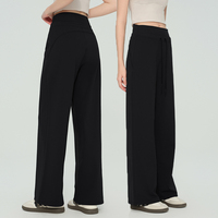 Pantalon large de yoga et de sport pour femme, taille haute, avec cordon de serrage, confortable et doux, personnalisable avec logo OEM/ODM, vente en gros