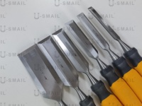 Ciseau à bois droit bicolore sur mesure, forgé et poli à la machine, en chrome vanadium de haute qualité, outils de bricolage pour charpentier