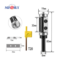 Fraise à défoncer Miaorui avec roulements supérieur et inférieur, queue de 8 mm, inserts en carbure interchangeables, pour le travail du bois, modèle CNC