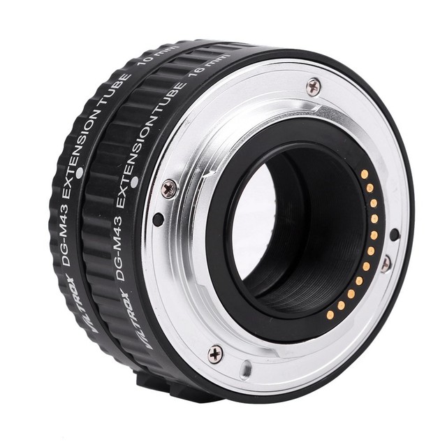 Viltrox DG-M43 Extension Tube 10mm 16mm Set Ring Metal Mount Auto Macro Lens Adapter for 4/3 M4/3 Lens Mount Camera