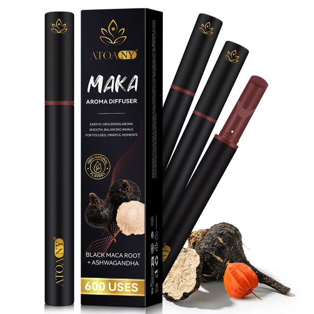 ATOANY Natural Black Maca Aroma Inhaler Pen Herbal Diffuser Pen with 600 Uses for Energy Support Stamina Endurance Performance